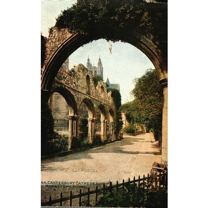 Canterbury Cathedral, Monastery Ruins, Kent, England, Photochrom Postcard
