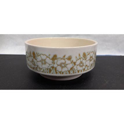 RARE Vintage 1977 Original Fleur Hornsea Bowls White Gold Flowers ENGLAND 4 Set