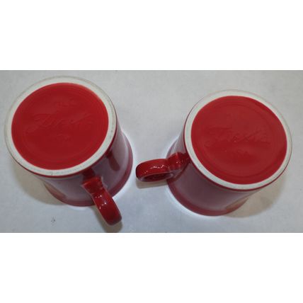 2 Vintage Fiesta FiestaWare HLC Tom & Jerry Red Coffee Tea Cup Made USA
