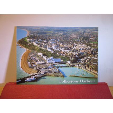 AERIAL VIEW, THE HARBOUR, FOLKESTONE, KENT.. unused postcard by J. Salmon =