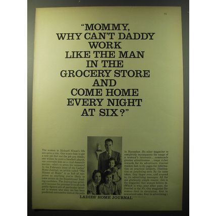 1960 Ladies' Home Journal Magazine Ad - Mommy, why can't daddy work like
