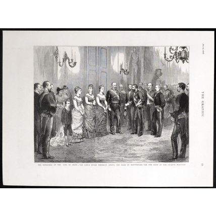 BETROTHAL OF THE KING OF SPAIN 1878 Horace Harral VICTORIAN ENGRAVING