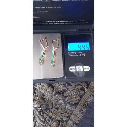 Vintage 1990-s 14 Ct Rolled Gold Peridot Earrings - Hallmarked 585 RG