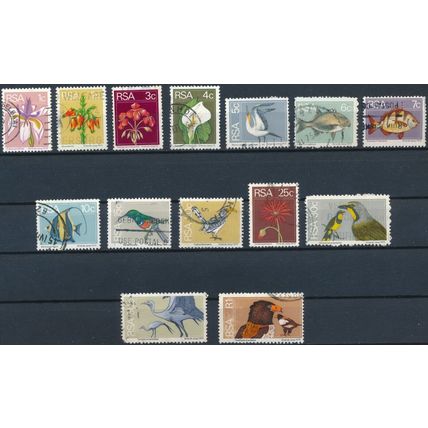 Flora & Fauna Definitive: 14 Values - South Africa 1974 - Used Hinged