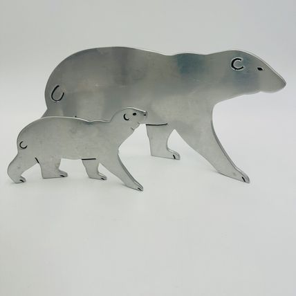 Hallmark Polar Bear and Cub Accents Home Decor Vintage Aluminum Christmas