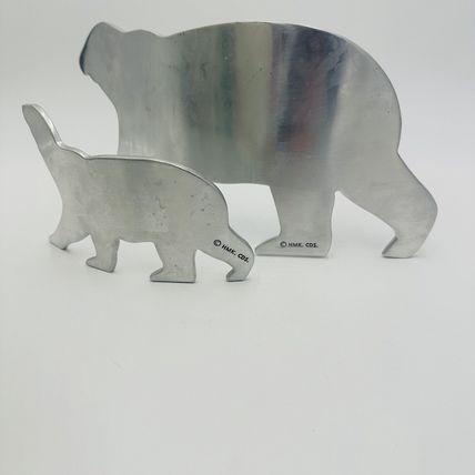 Hallmark Polar Bear and Cub Accents Home Decor Vintage Aluminum Christmas
