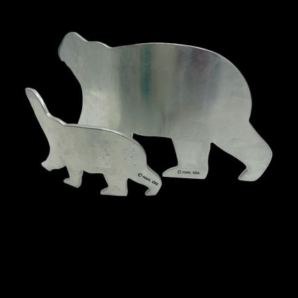 Hallmark Polar Bear and Cub Accents Home Decor Vintage Aluminum Christmas
