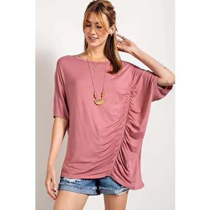 Women's Loose Fit And Ruched Detailing Top