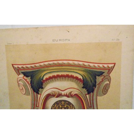 EUROPA - Cartela o soporte, en loza esmaltada y pintada, Siglo XVIII - ca 1890