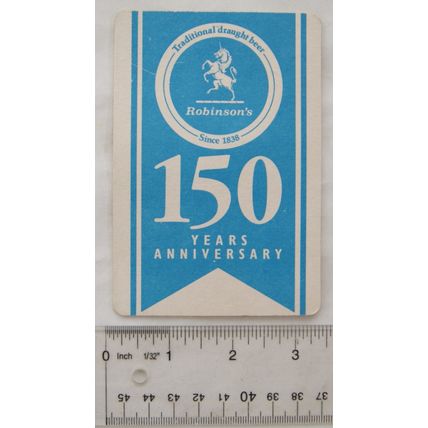 vintage Beer Mat - Robinsons Draught Beer - 150 Years Anniversary