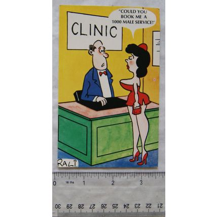 old Postcard Could You Book Me A 1000 Male Service