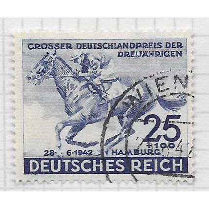 GERMANY 1942 BLUE RIBBON HORSE RACE HAMBURG 3YO DERBY USED VIENNA Mi 814