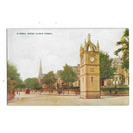 Ripon, Clock Tower, Yorkshire, Postcard.