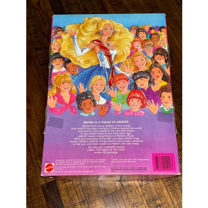 Vintage 1989 UNICEF Blonde BARBIE Girl Red, White & Blue Patriotic NRFB #1920