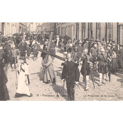 Procession De Furnes Le Portement De La Croix Belgium Old Postcard