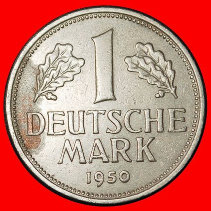 Ⰶ NOT COMMUNIST (1950-2001): GERMANY ★ 1 MARK 1950G I+A+r1★LOW START★NO RESERVE