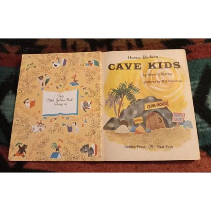 Old Vintage Little Golden Book Hanna Barbera Cave Kids (A) Edition 1963
