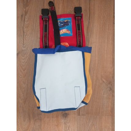 Vintage Hot Wheels Kids Rucksack Bagpack Bag Blue Red Yellow