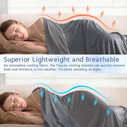 Topcee Cooling Blanket (90"X90"Queen Size) for Sweats Absorbs Heat to Keep Adult