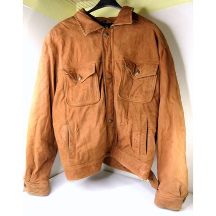Vintage Levi's Westernwear Tan Leather Jacket Warm Winter Insulated Soft XL Tall