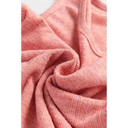 Fushia Solid Color Textured U Neck Slim Tank Top