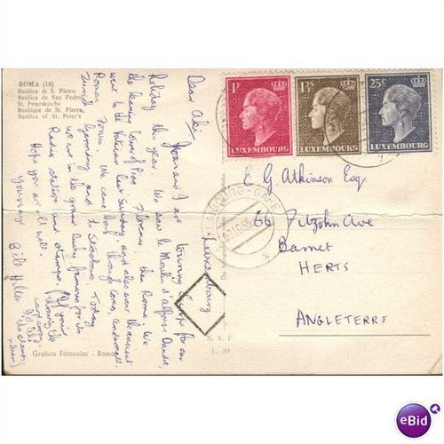 Luxembourg postcard 1955 - Roma
