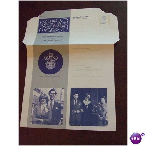 GB 1981 Diana Prince Charles Royal Wedding Aerogramme Air Mail Letter