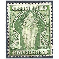 Virgin Islands 1899 SG43 1/2d Yellow-Green Mounted Mint