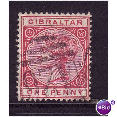 GIBRALTAR 1886 SG 9 1d Rose Fine used