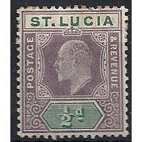 St Lucia 1902 SG58 1/2d Dull Purple & Green Mounted Mint ..