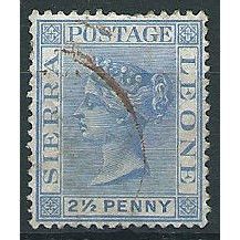 Sierra Leone 1891 SG31 2 1/2d Ultramarine Wmk Crown CA Fine Used . ..