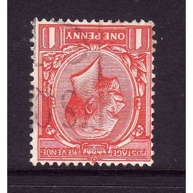GREAT BRITAIN 1924 SG 419ild 1d SCARLET WMK INVERTED FINE USED