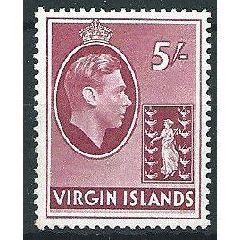Virgin Islands 1938 SG119 5/- Carmine CSP Mounted Mint ... .
