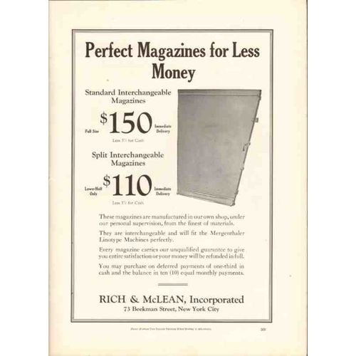 rich mclean inc 1926 perfect magazines less money printing vintage ad