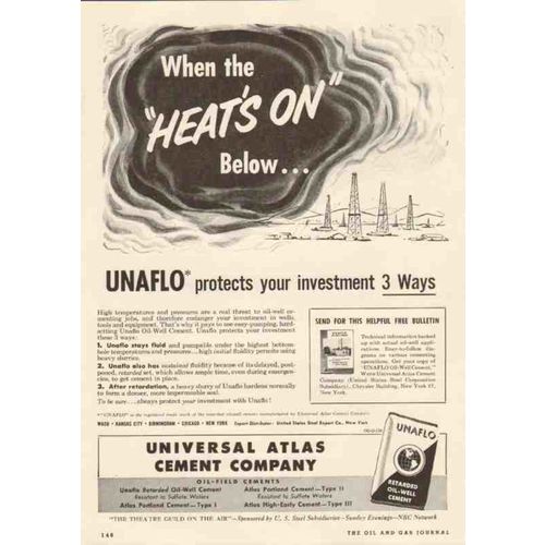 universal atlas cement company 1950 unaflo investment oil vintage ad