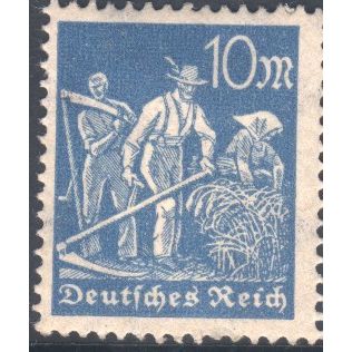 Germany 1922 - 10m blue - Reapers - unused​ hinged