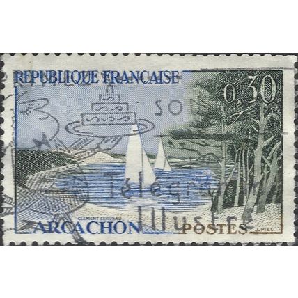 FRANCE, Tourism, Arcachon, blue 1961, 0.30F
