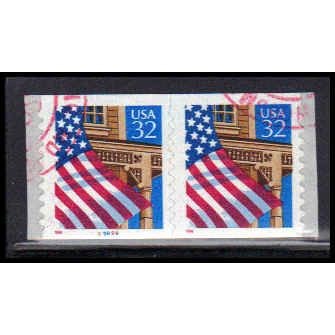 Used 2915A 32c U.S. Flag Over Porch Very Fine CNP Left 89898 10x10 PA1765