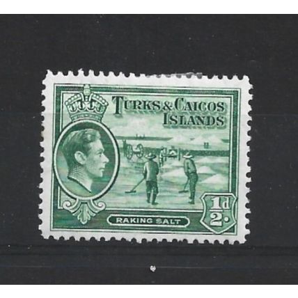 Turks&Caicos.SG195 1/2d Raking Salt (Green).Colour Unchecked.Mounted Mint.Aug24b