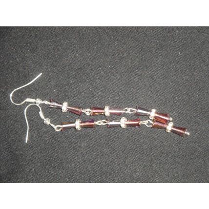 Six stunning delicate faceted rainbow crystal glass spike long dangle earrings
