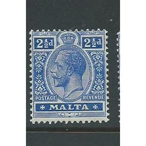 malta stamps george v sg77 shade sg 77 hm multiple crown ca wmk
