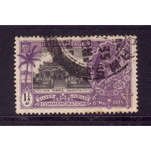INDIA 1935 SILVER JUBILEE SG243 1 1/4a BLACK AND VIOLET FINE USED