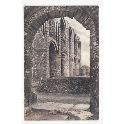 The Nave from Archway St Botolph's Priory Colchester Postcard Essex