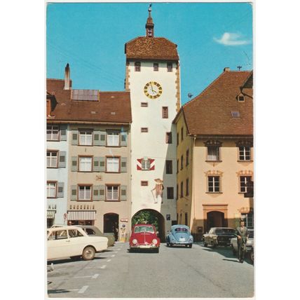 Postcard Upper Gate, Waldshut, Baden, Germany. Waldshuter Mannle.