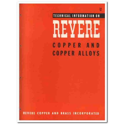 Revere Copper Brass Inc 1945 vintage metal catalog alloys technical
