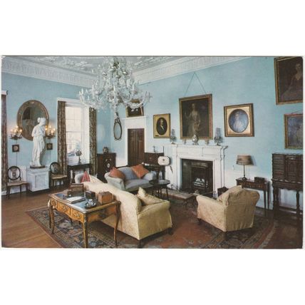 English Life postcard Ripley Castle, Yorkshire. Large Drawing Room. Unposted