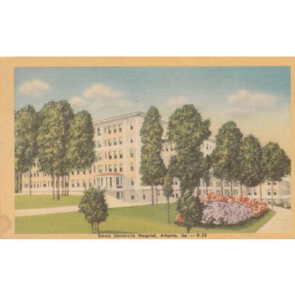 Emory University Hospital Atlanta United States Linen 29282 Postcard Unused