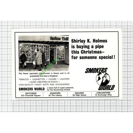 Smokers World Essex Advert - 1971 Cutting