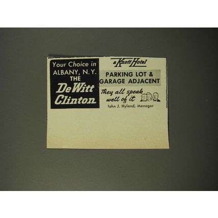 1954 DeWitt Clinton Hotel Ad - Your choice in Albany, N.Y.