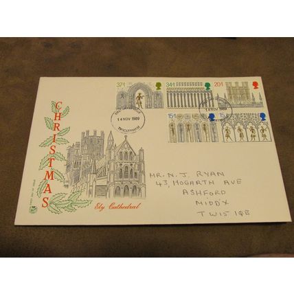 Cotswold 1989 GB FDC Cover - Christmas / Ely Cathedral